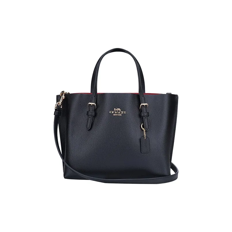 COACH Cow Leather Tote Bag, Shopping Bag, Shoulder Bag, Crossbody Bag, Handbag Medium Size Women's Black