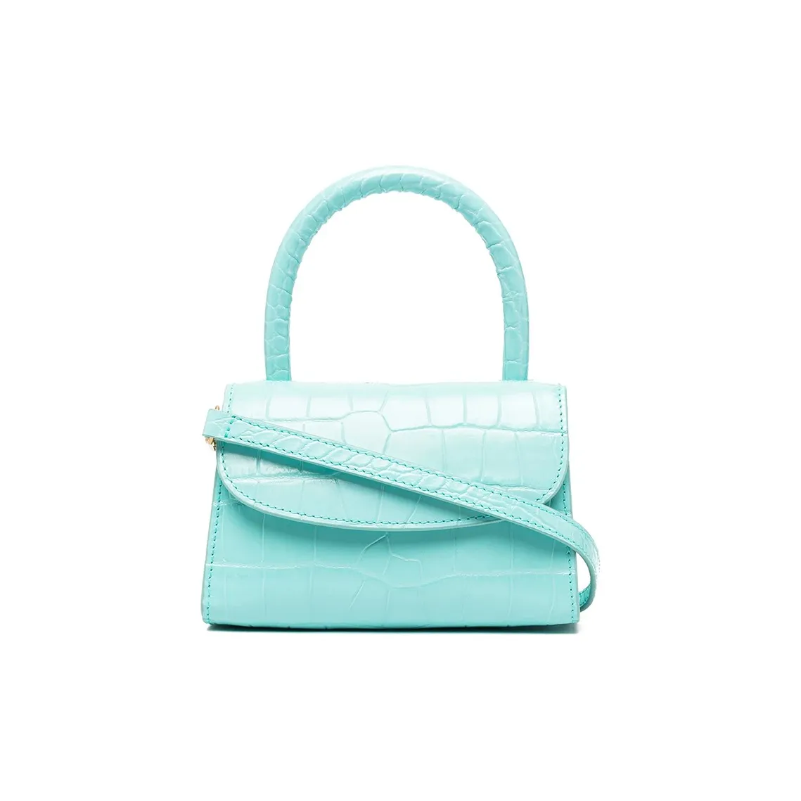 By Far Croco Кожа Сумка Мини Женская Циановая