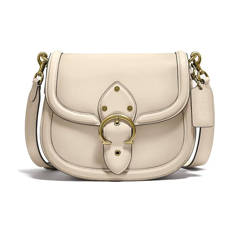 COACH Beat Кожа Седло Сумка Сумка через плечо Сумка среднего размера Женская Белая