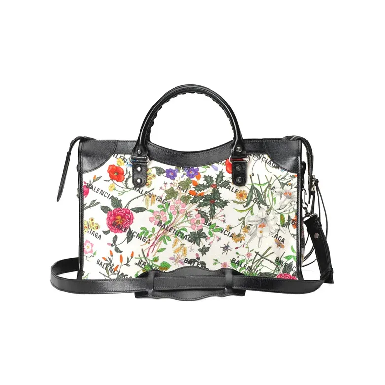 GUCCI Canvas Biker Bag, Shoulder Bag, Crossbody Bag, Handbag Medium Size Women's White/Black/Multicolor