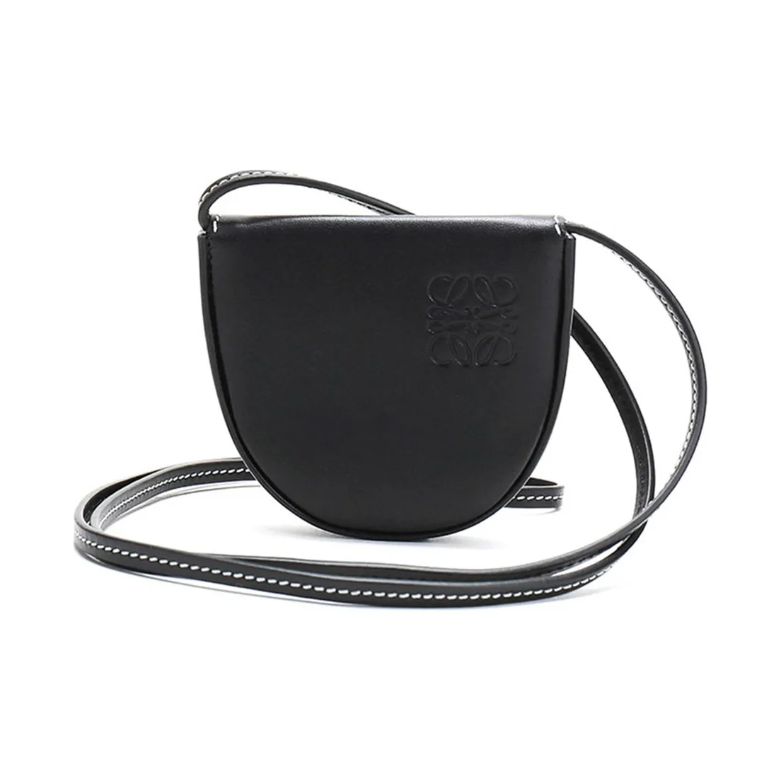 LOEWE Heel Cow Leather Horseshoe Bag, Shoulder Bag Mini Women's Black