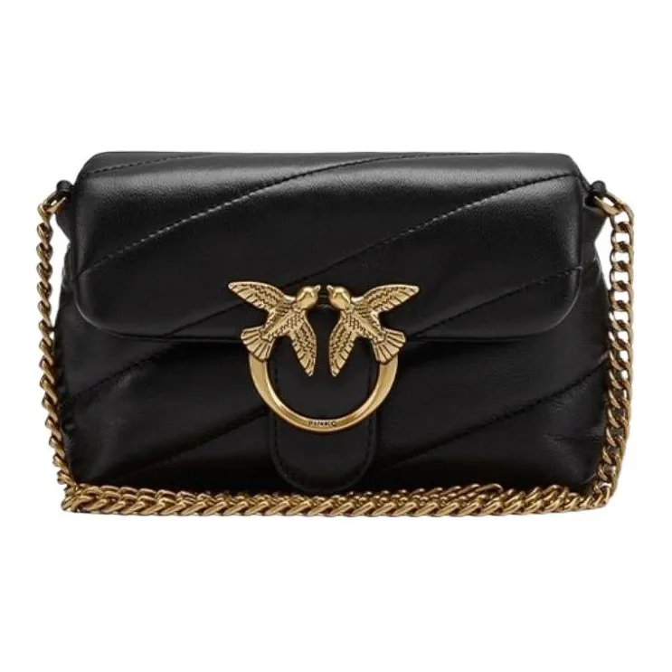 PINKO Puff Sheepskin Сумка через плечо Женская Черный Черный Золото