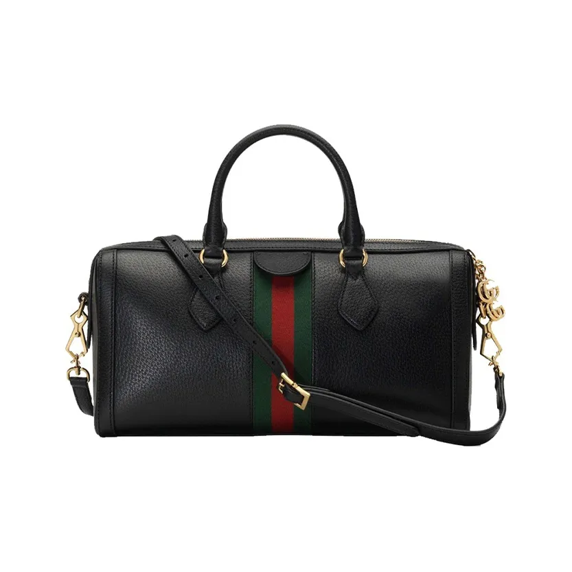 GUCCI Ophidia Leather Handbag Shoulder Bag Crossbody Bag Travel Bag Medium Size Women's Black