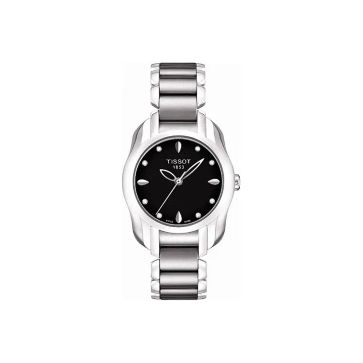 TISSOT Sea Wave Series Кварцевый механизм Женские часы 26 мм Черный циферблат Корпус из нержавеющей стали Ремешок из нержавеющей стали