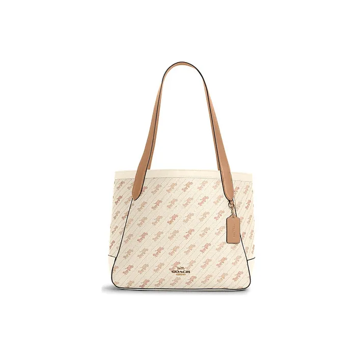 COACH Horse And Garriage Coated Canvas With Leather Tote Bag, Shopping Bag, Handbag, Shoulder Bag Tubas Women's Ecru