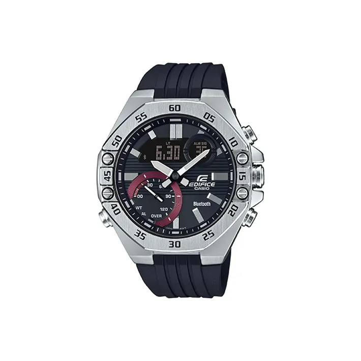 CASIO EDIFICE Bluetooth Series Кварцевый механизм Смольный ремешок Часы Мужские Черный циферблат