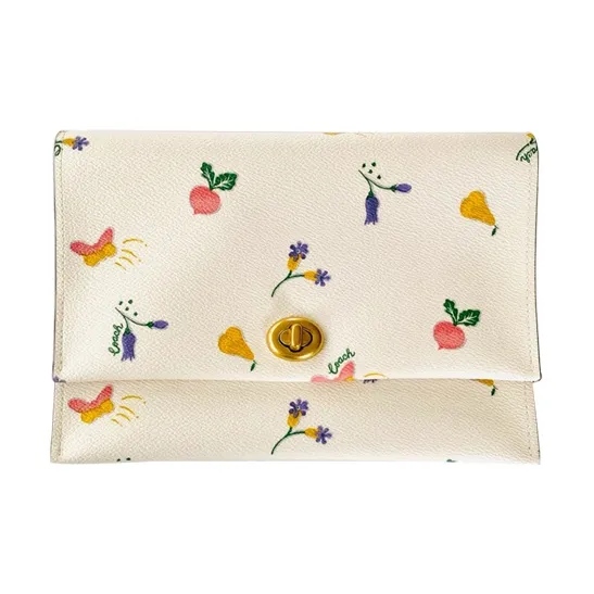 COACH Pouch Leather Wallet Women's White