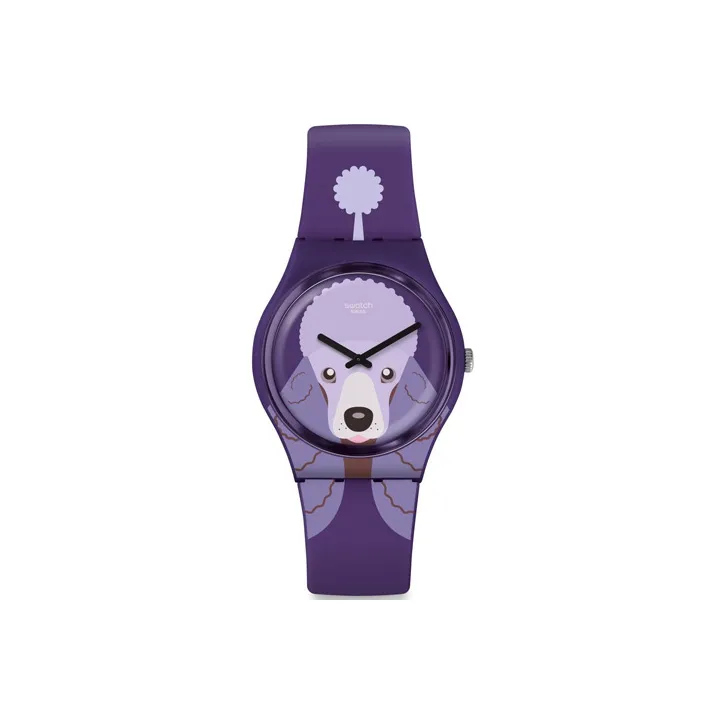Коллекция SWATCH ORIGINALS Кварцевый механизм Унисекс Часы 34 мм Фиолетовый циферблат Часы Пластиковый корпус Часы Силиконовый ремешок