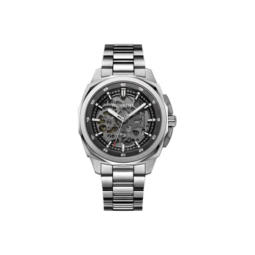 ROSSINI Автоматический Механический Movement Мужские Часы Medallion Collection 42mm*42mm*12,2mm Серые