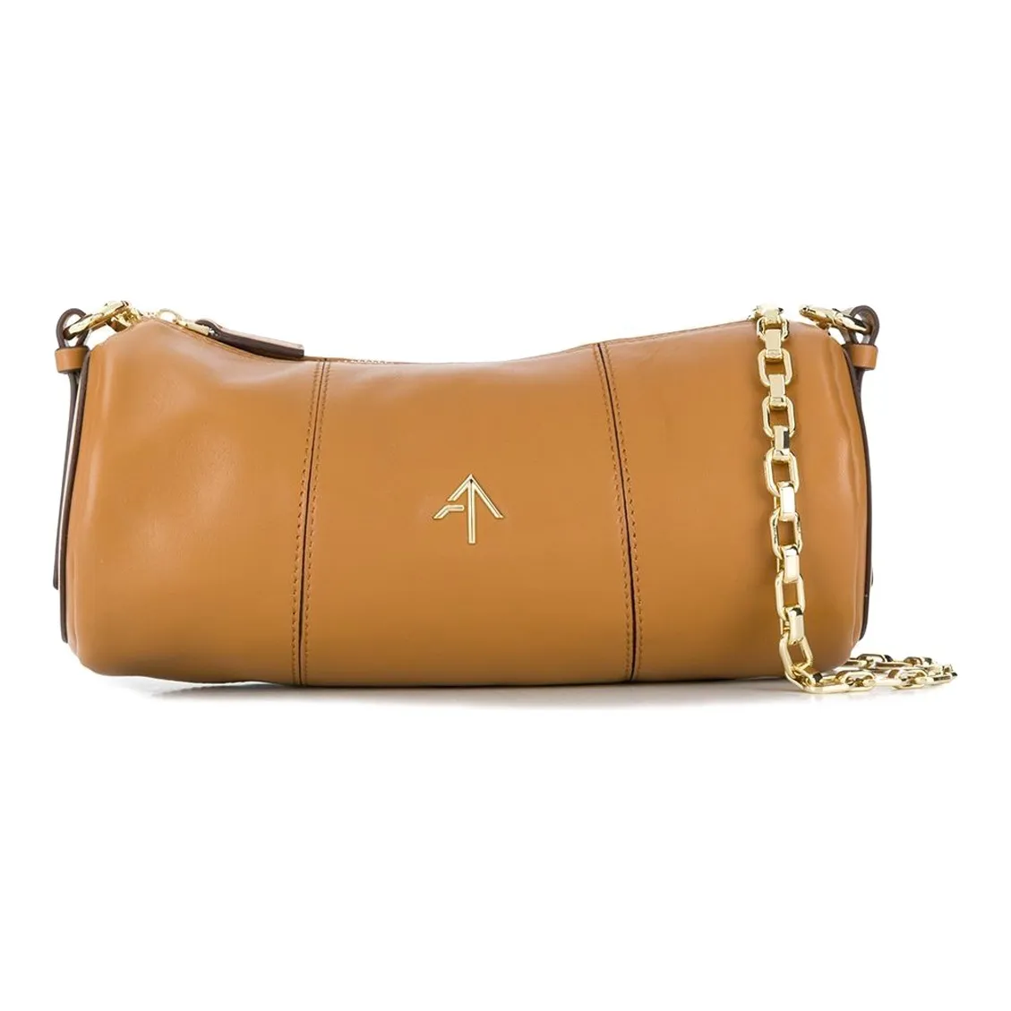 Manu Atelier Цилиндр Коровья кожа Стрелка Сумка Сумка-ведро Сумка через плечо Женская Коричневая