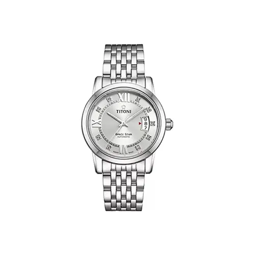 TITONI Автоматический Механический Движение Мужские Часы 40mm*8,75mm Серебряный