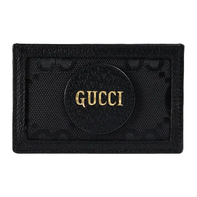 GUCCI Nylon With Leather Card Holder Card Holder Unisex Black