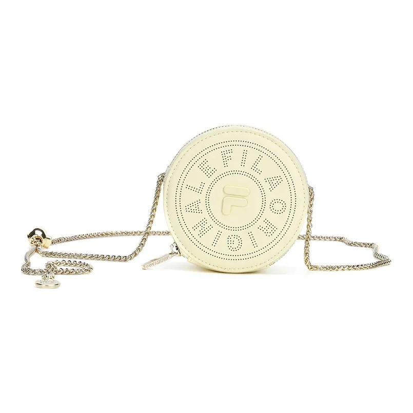 FILA PU Small Round Bag Crossbody Bag Mini Women's Custard