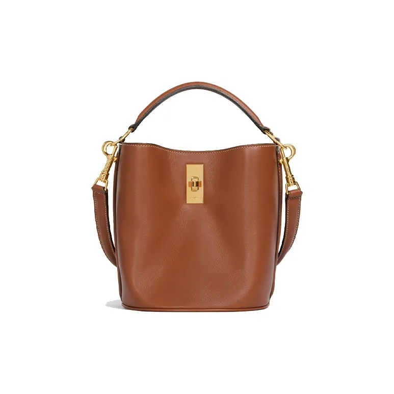 CELINE TEEN BUCKET16 Smooth Calf Leather Bucket Bag, Shoulder Bag, Crossbody Bag, Handbag Small Size Women's Tawny