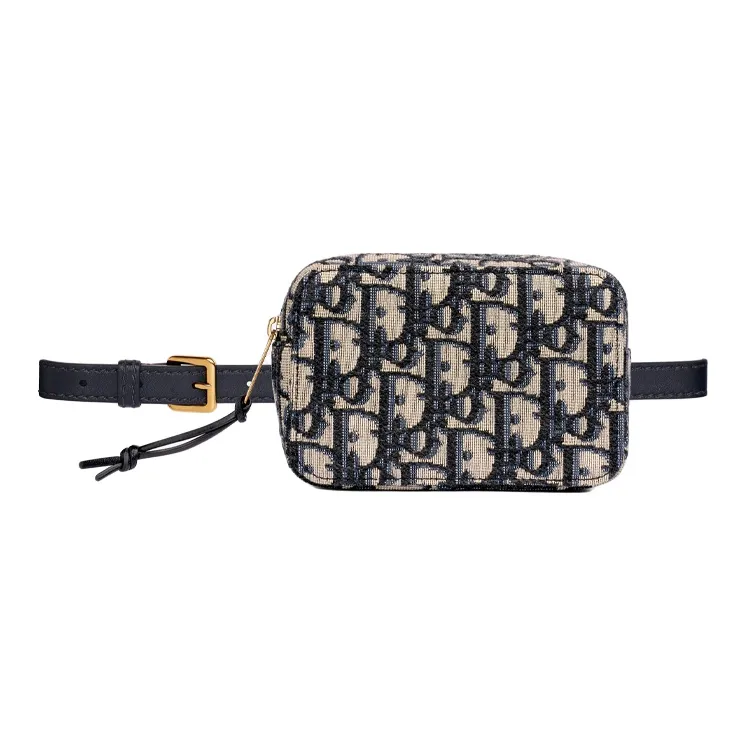 DIOR Canvas One Shoulder Crossbody Fanny Pack Mini Women's Blue