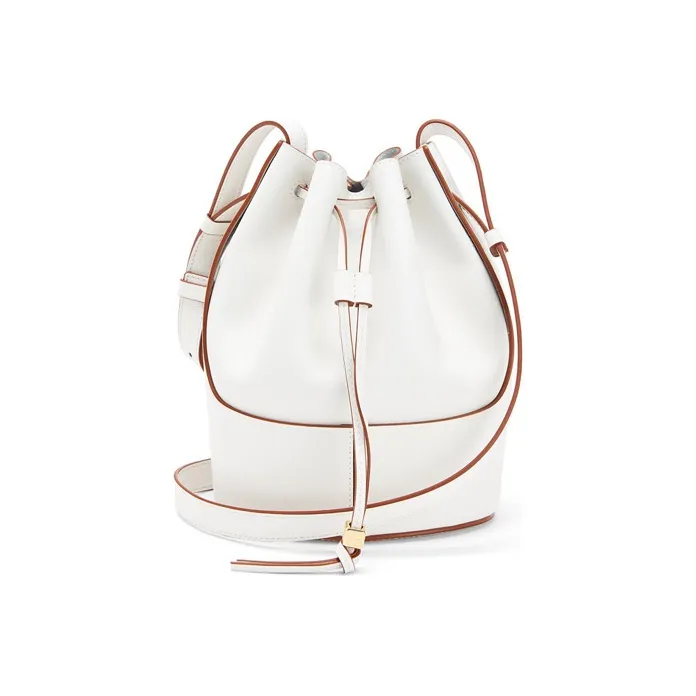 LOEWE Cow Leather Balloon Bag Bucket Bag Drawstring Bag Shoulder Bag Crossbody Bag Small Size Women's White