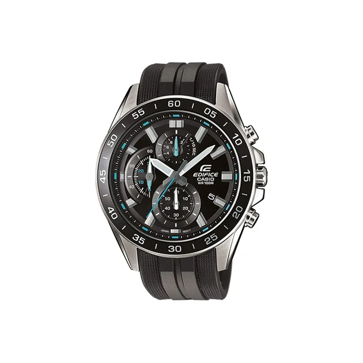 CASIO EDIFICE Кварцевый механизм Смольный ремешок Часы для мужчин Черный циферблат