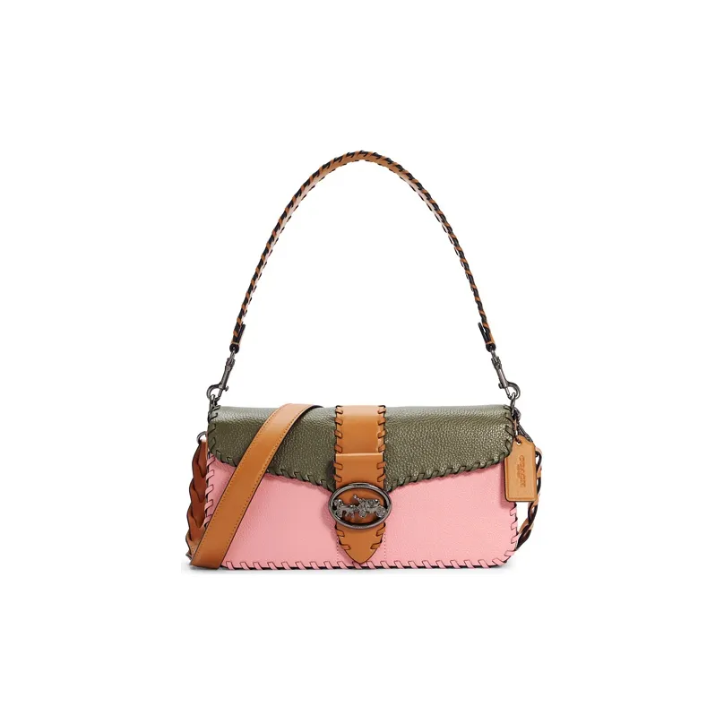 COACH Georgie Кожа Подмышечный Сумка Сумка Bacchus Сумка Плечо Сумка через плечо Большая Женская Розовая Зеленая Коричневая