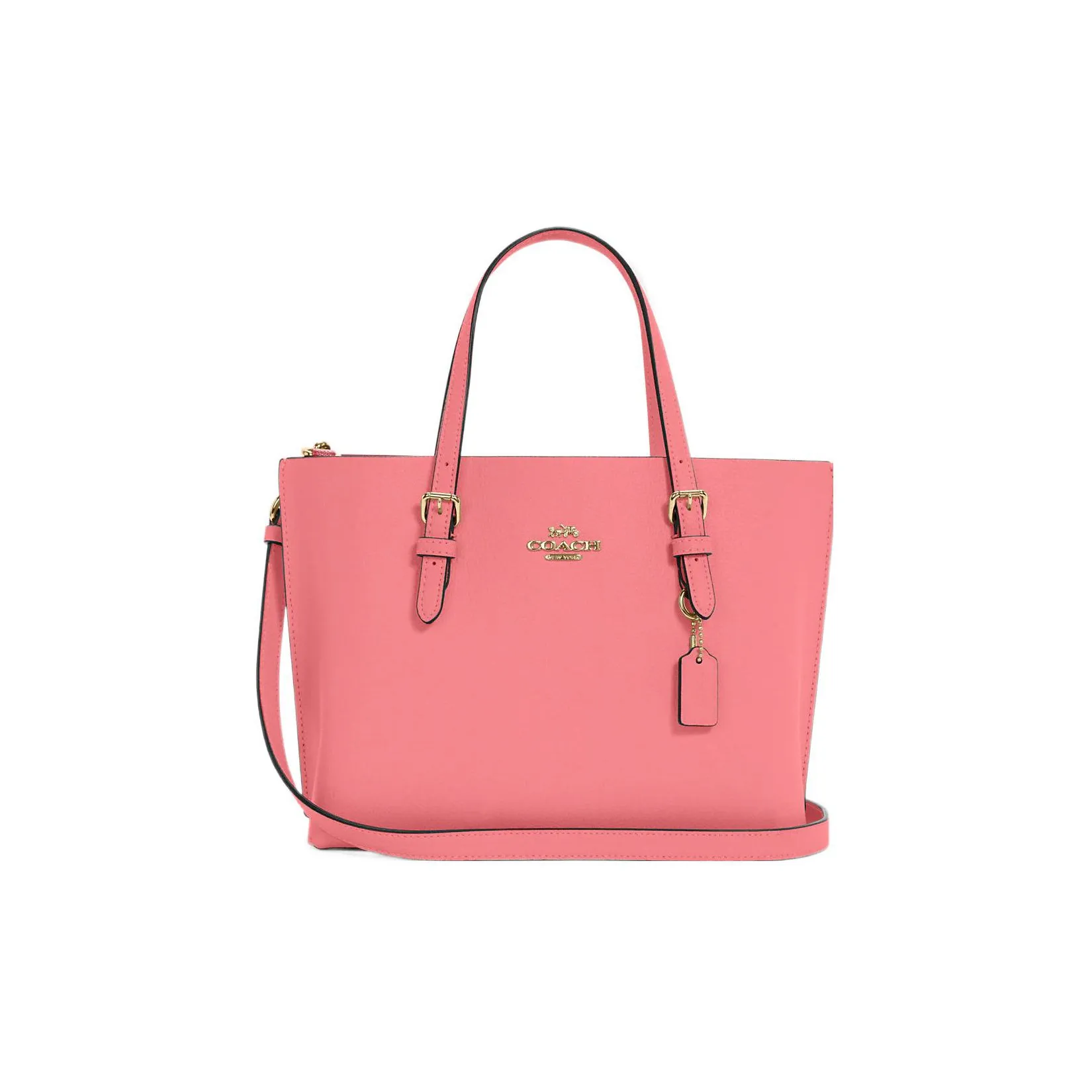 COACH Mollie Кожа Тоут Сумка Сумка для покупок Портативная Сумка через плечо Сумка через плечо Средний Женская Розовая