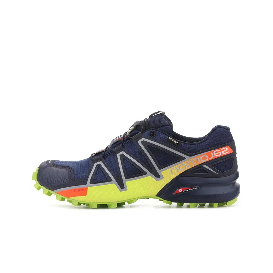 SALOMON Speedcross 4 Mountaineering & Hiking Shoes Men's Low Top Blue/Yellow