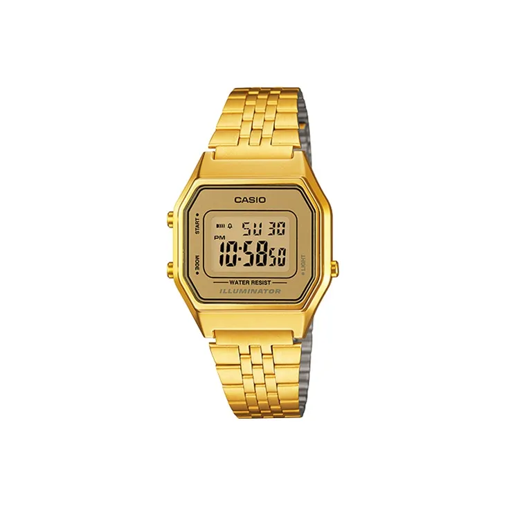 CASIO YOUTH Collection Металл Small Block Кварцевый механизм Нержавеющая сталь Ремешок Часы Женские часы Золотой циферблат