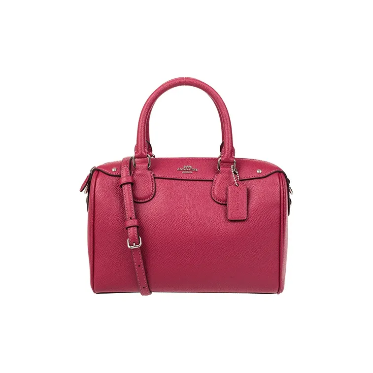 COACH Bennett Leather Boston Bag, Handbag, Shoulder Bag, Crossbody Bag Mini Women's Red