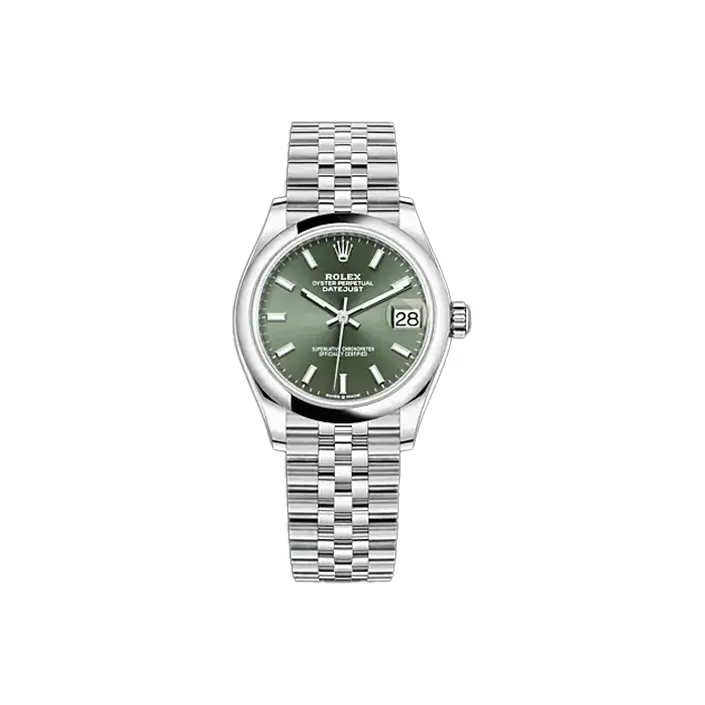 ROLEX Log Series Automatic Mechanical Movement Unisex Watch 31mm Green Dial Oystersteel Case Oystersteel Strap