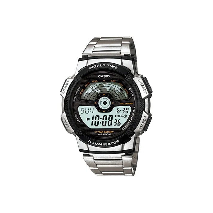 CASIO YOUTH Collection Циферблат с цифровым дисплеем Кварцевый механизм Механизм из нержавеющей стали Ремешок Часы Мужские Черный циферблат
