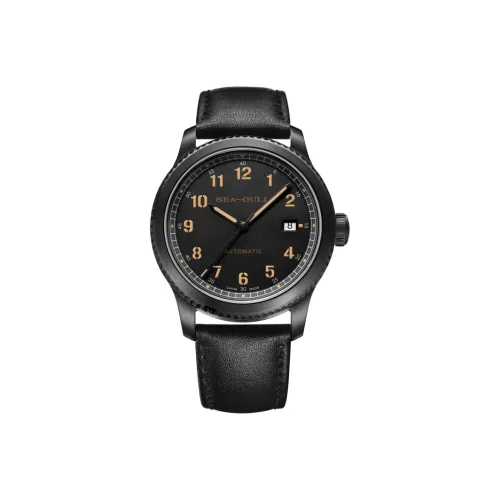 Sea Gull Автоматический Механический Movement Мужские Frontier Часы 41mm*41mm*41mm Черные