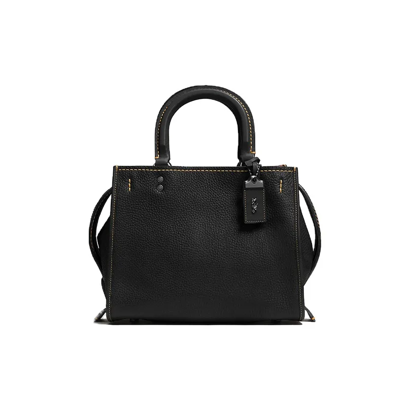 COACH Rogue Телесный цвет Pigeon Кожа Тоут Сумка Сумка для покупок Сумка через плечо Сумка Средний Женские Черный