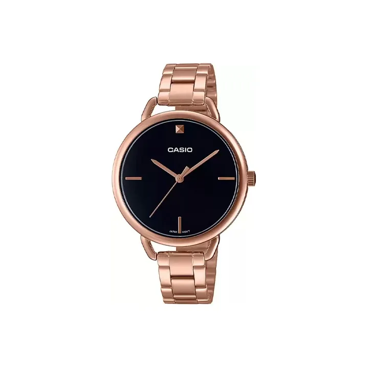 CASIO Standard Series Кварцевый механизм нержавеющая сталь ремешок женские часы черный циферблат LTP E415PG 1CDF
