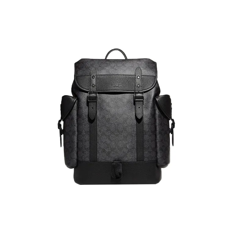 COACH Hitch Coated Canvas Backpack Tubas Men's Black Gray