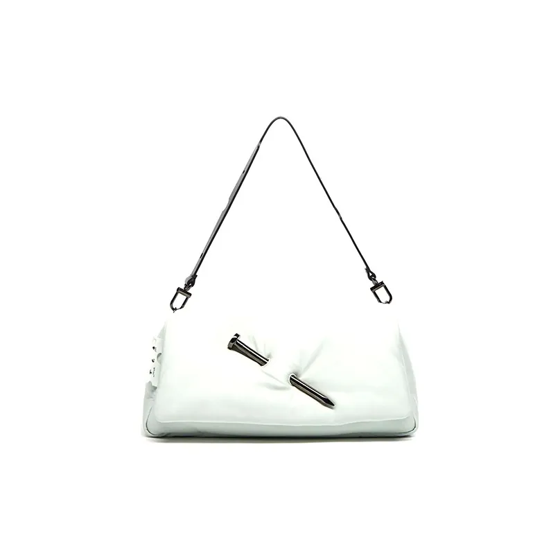 OFF WHITE Nailed Slouchy 30 Clutch White/Black