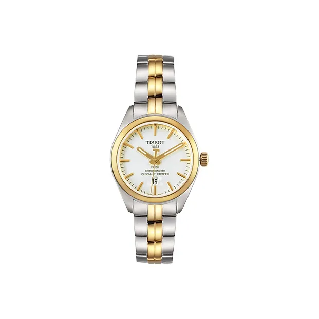 Tissot PR100 Collection Кварцевый механизм Женские часы 33 мм Белый циферблат Корпус из нержавеющей стали