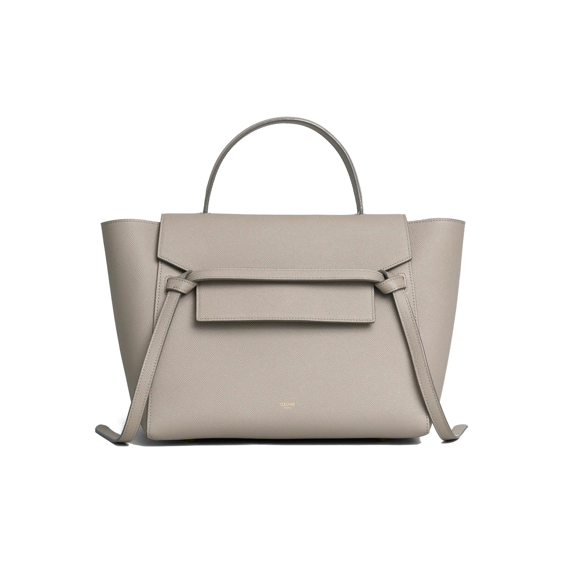 CELINE Belt Grained Calfskin Catfish Bag, Shoulder Bag, Crossbody Bag, Handbag Mini Women's Light Taupe