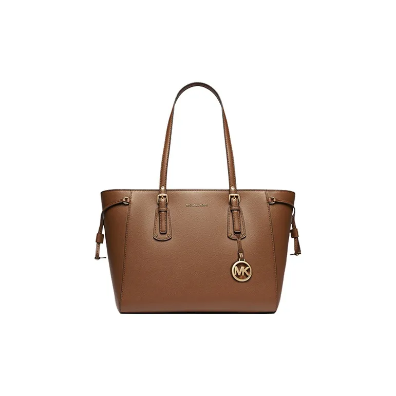 MICHAEL KORS Voyager Leather Catfish Bag Shoulder Bag Medium Size Women's Leather Brown