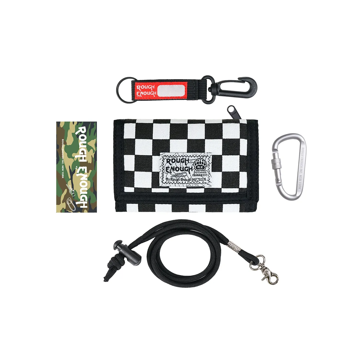 Rough Enough Холст Кошелек Унисекс Черный Белый Клетка