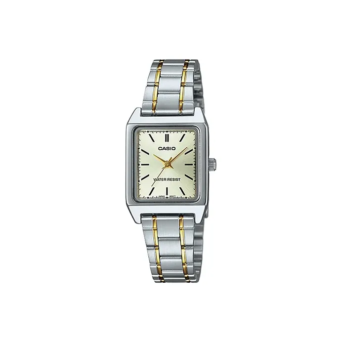 CASIO Dress Collection Кварцевый механизм ремешок из нержавеющей стали женские часы желтый циферблат