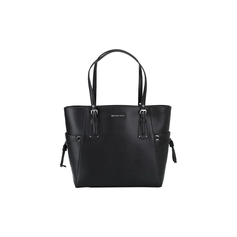 MICHAEL KORS Voyager Leather Tote Bag, Shopping Bag, Shoulder Bag Women's Black