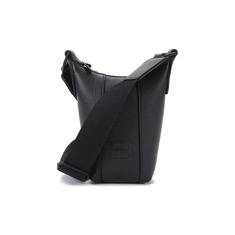 Balenciaga Hourglass Cow Leather Cell Phone Pouch, Crossbody Bag Unisex Black
