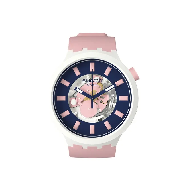 Swatch Quartz Movement Женские Часы Big Bold Series 47 мм Синие