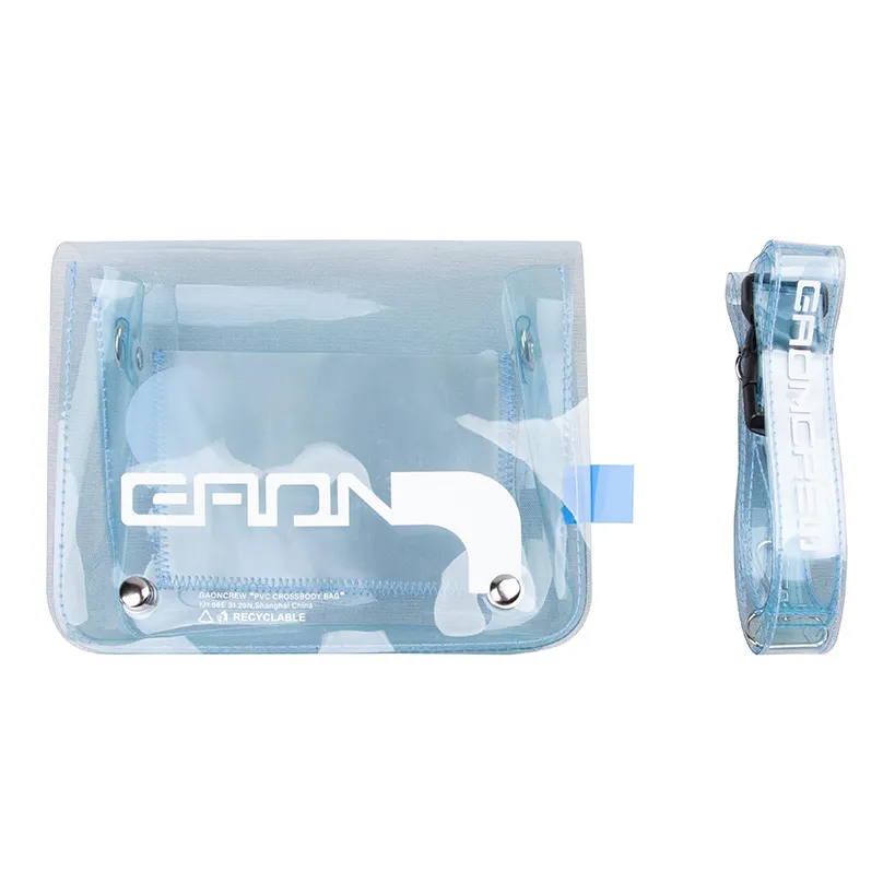 GAONCREW PVC Shoulder Bag, Crossbody Bag Unisex Ice Cube Blue