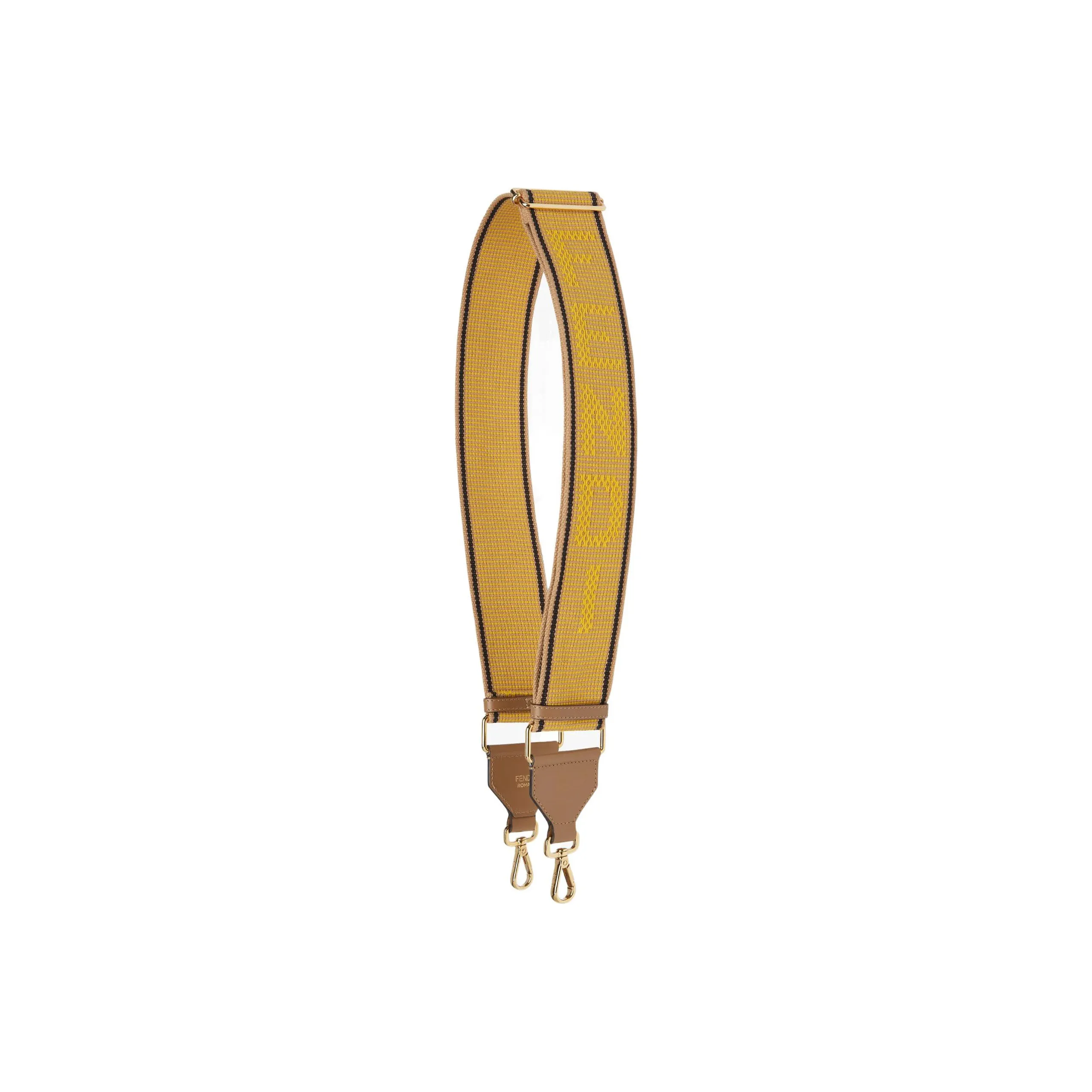 FENDI Leather Bag Strap Unisex Yellow