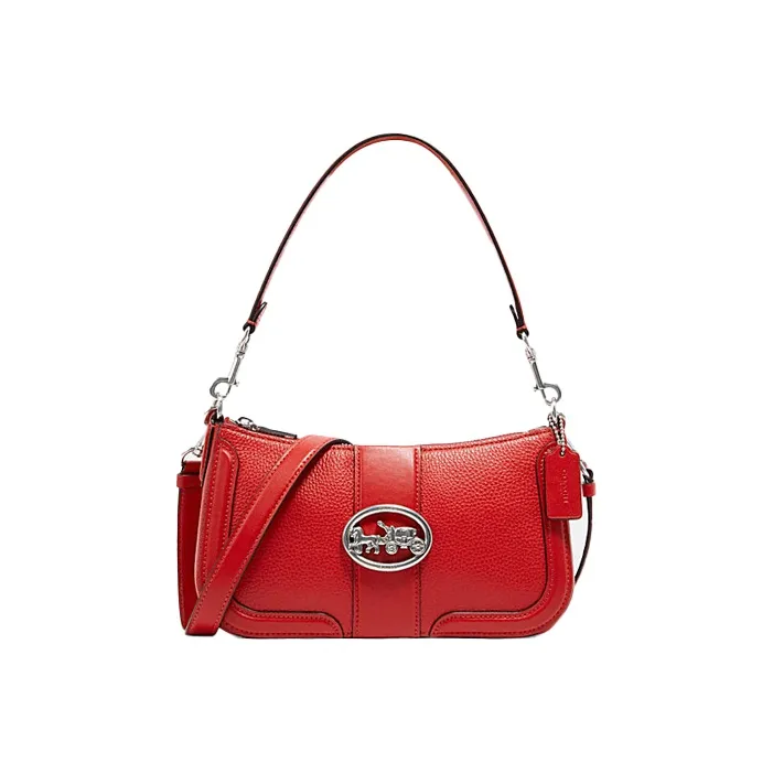 COACH Georgie Кожа Сумка через плечо Средняя Женская Красная