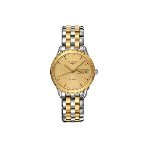 LONGINES Автоматический Механический Движение Мужские Военная Флаг Коллекция Часы 35,6 мм Золотой