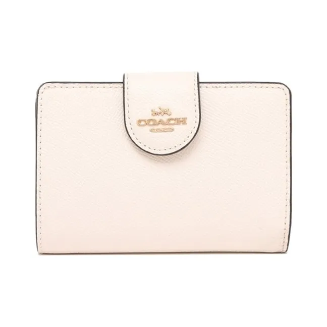 COACH Corner Zip Кожа Держатель для карт кошелек Средний Женские Белый