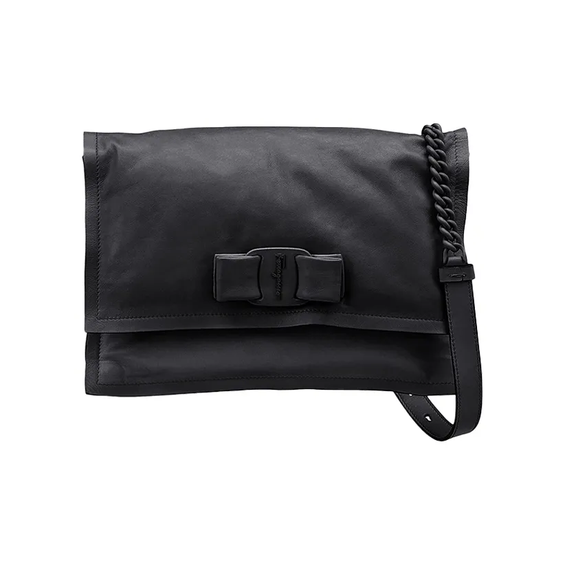 FERRAGAMO Cow Leather Pillow Bag, Crossbody Bag, Shoulder Bag Women's Black