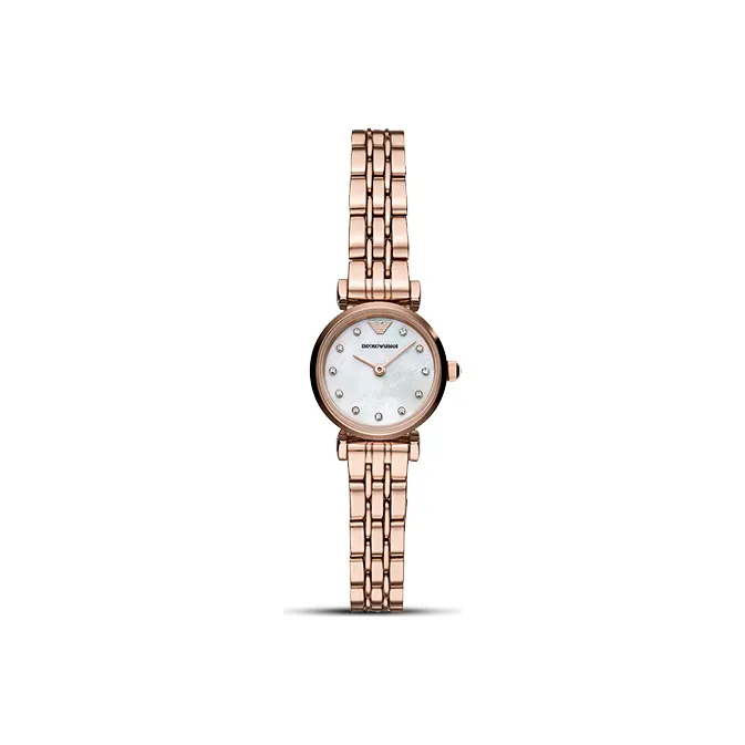 EMPORIO ARMANI Women's Watch Кварцевый механизм ремешок из нержавеющей стали белый циферблат