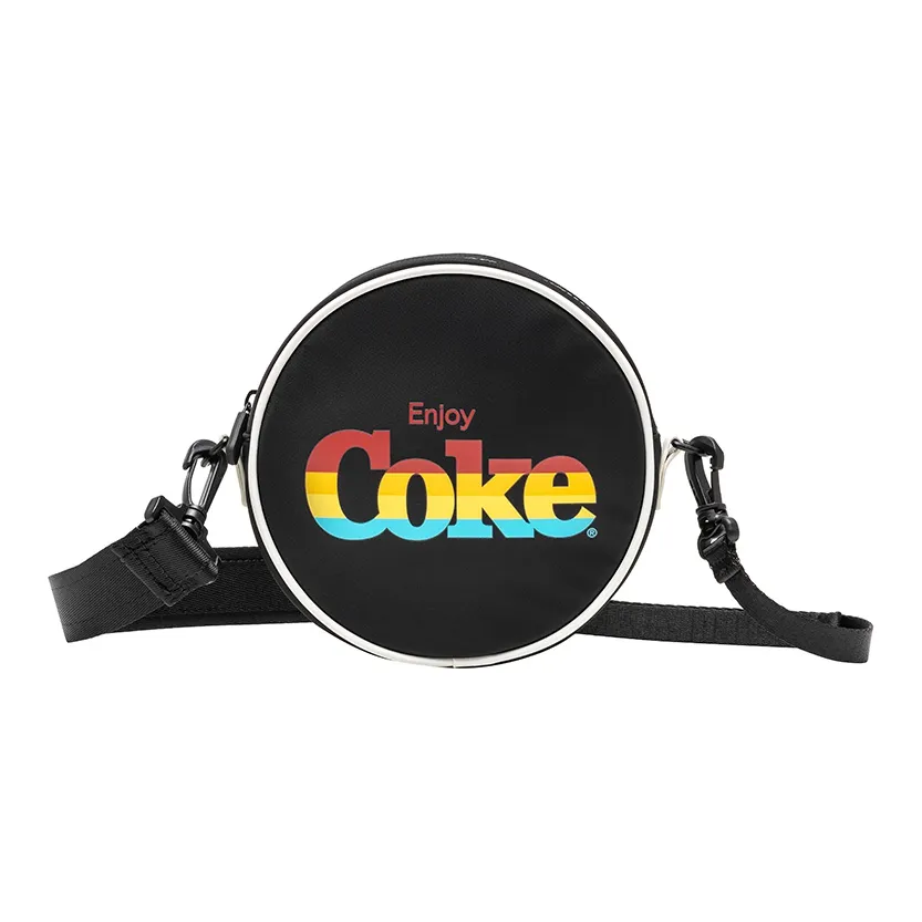 Coca Cola Нейлон Маленькая Круглая Сумка Сумка через плечо Сумка на плечо Стандартная Унисекс Синий Розовый Черный