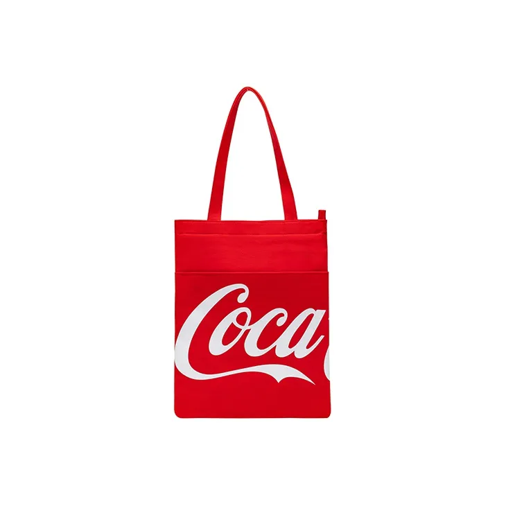 COCA COLA Холщовая сумка-тоут сумка для покупок холщовая сумка сумка через плечо унисекс красный белый
